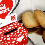 Heart-shaped biscuits baked by BRM staff for BHF's Wear Red Day
